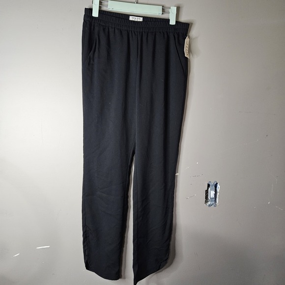 Marine Layer Pants - Marine Layer Allison Pants Black Pull On Ankle Lightweight Dolphin Hem Women's S